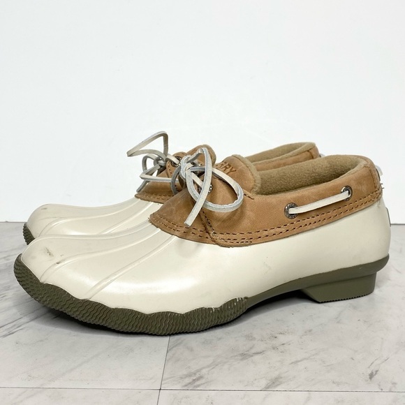 New! Sperry Salt Water One Eye Neutral Duck Shoe Bootie 7 1/2 - Picture 1 of 14